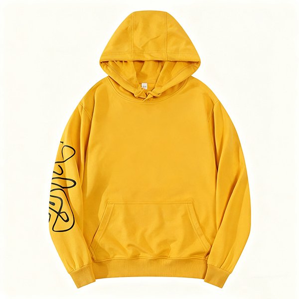 Premium Fall 3D Embossed Hoodie - Solid Print Sweatshirt