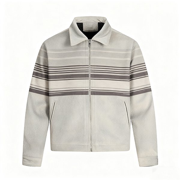 Unisex Retro-Inspired Collared Zip-Up Jacket - Streetwear Essential